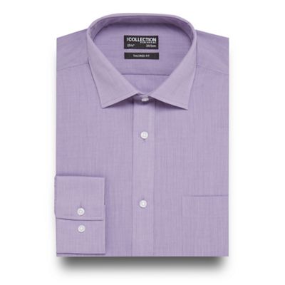 Purple textured tailored fit shirt